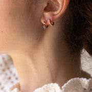 Boucle oreille plaque or zoe prune violet unite